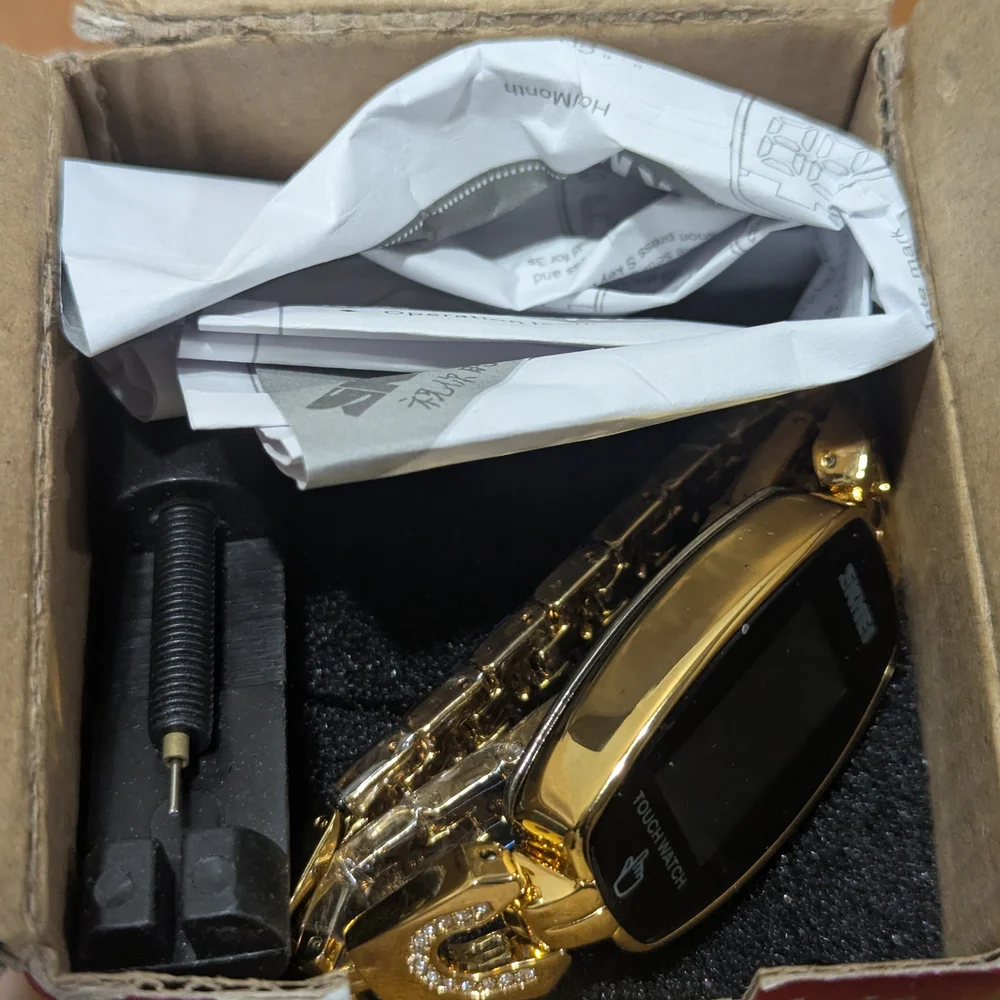 Gold-Tone Women's Digital Bracelet Smartwatch - Picture 7 of 8